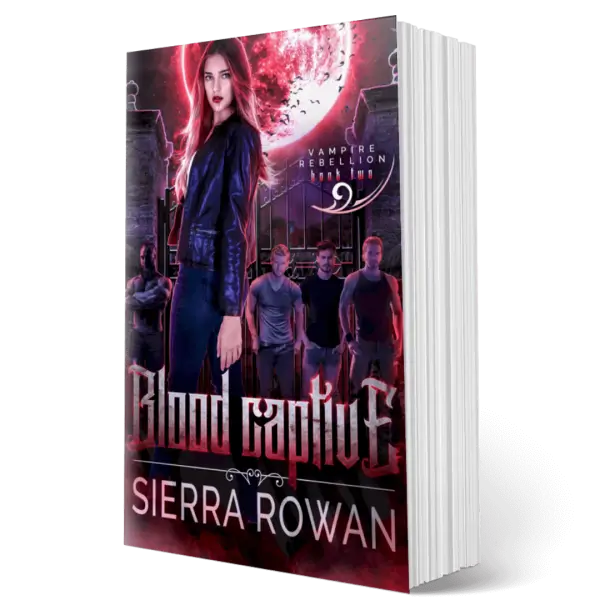 Paperback edition of Blood Captive by Sierra Rowan, a why choose paranormal romance with vampires and fated mates