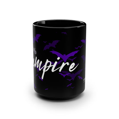 100% Vampire - Purple Bats - Black Mug, 15oz