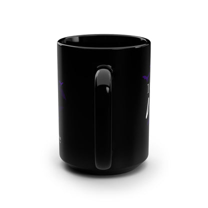 100% Vampire - Purple Bats - Black Mug, 15oz