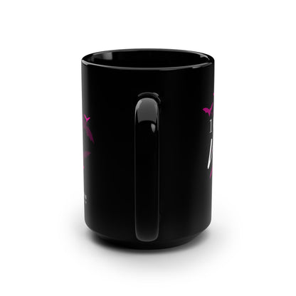 100% Vampire - Pink Bats - Black Mug, 15oz