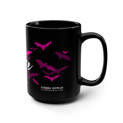 100% Vampire - Pink Bats - Black Mug, 15oz