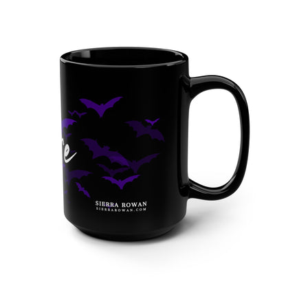 100% Vampire - Purple Bats - Black Mug, 15oz