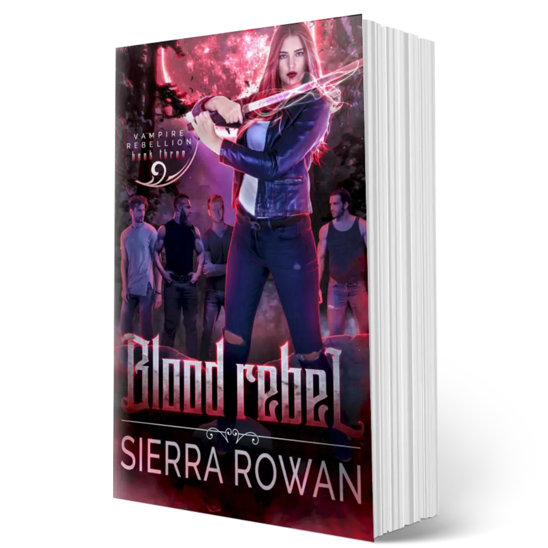 Paperback cover for Blood Rebel by Sierra Rowan, a why choose vampire paranormal romance