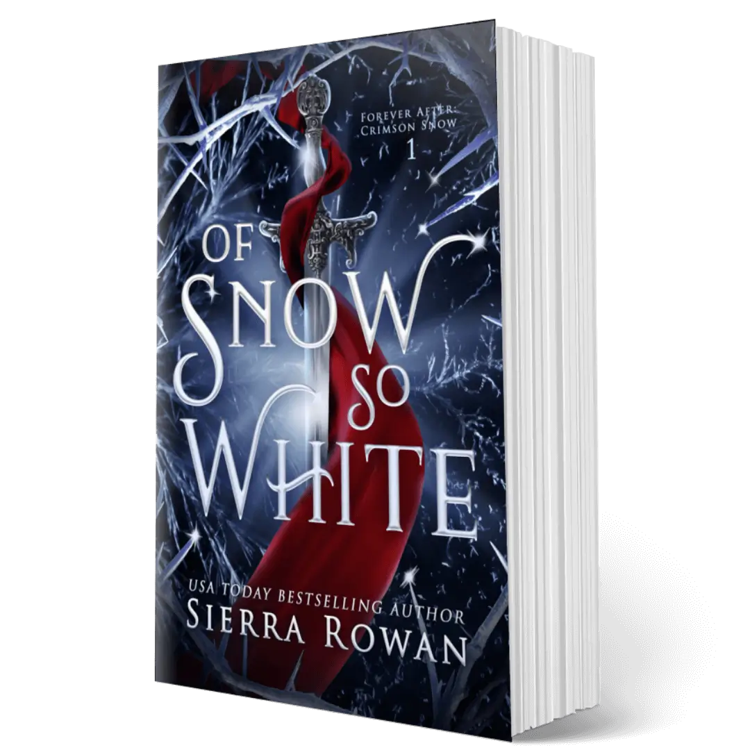 Of Snow So White by Sierra Rowan, a why choose fantasy romance, paperback edition